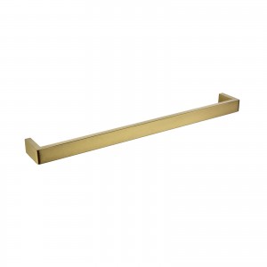 Cavallo Brushed Gold Square Single Towel Rail 600mm